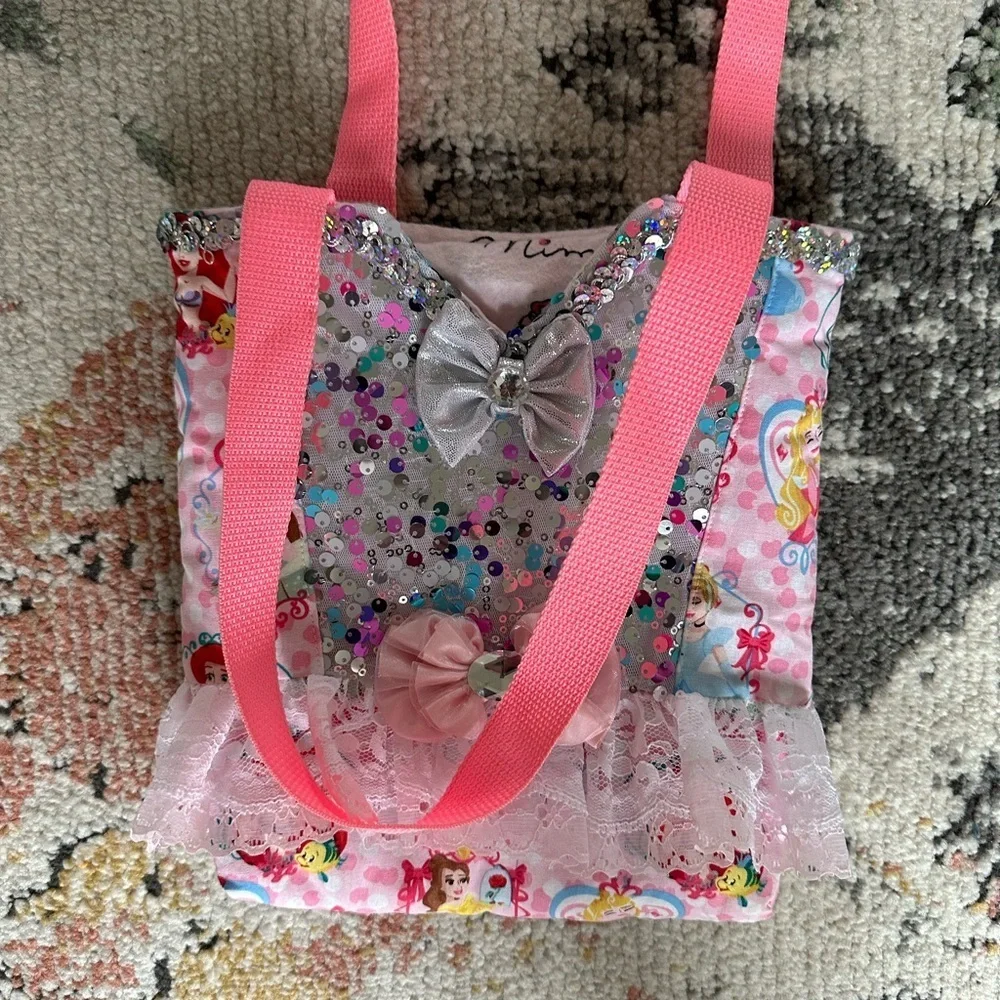 New Hand Crafted Handmade Girls Disney Princess Bling Purse